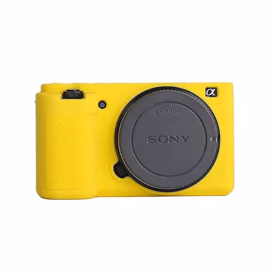 کاور سیلیکونی سونی Silicon cover of Sony camera ZV-E10 رنگ زرد