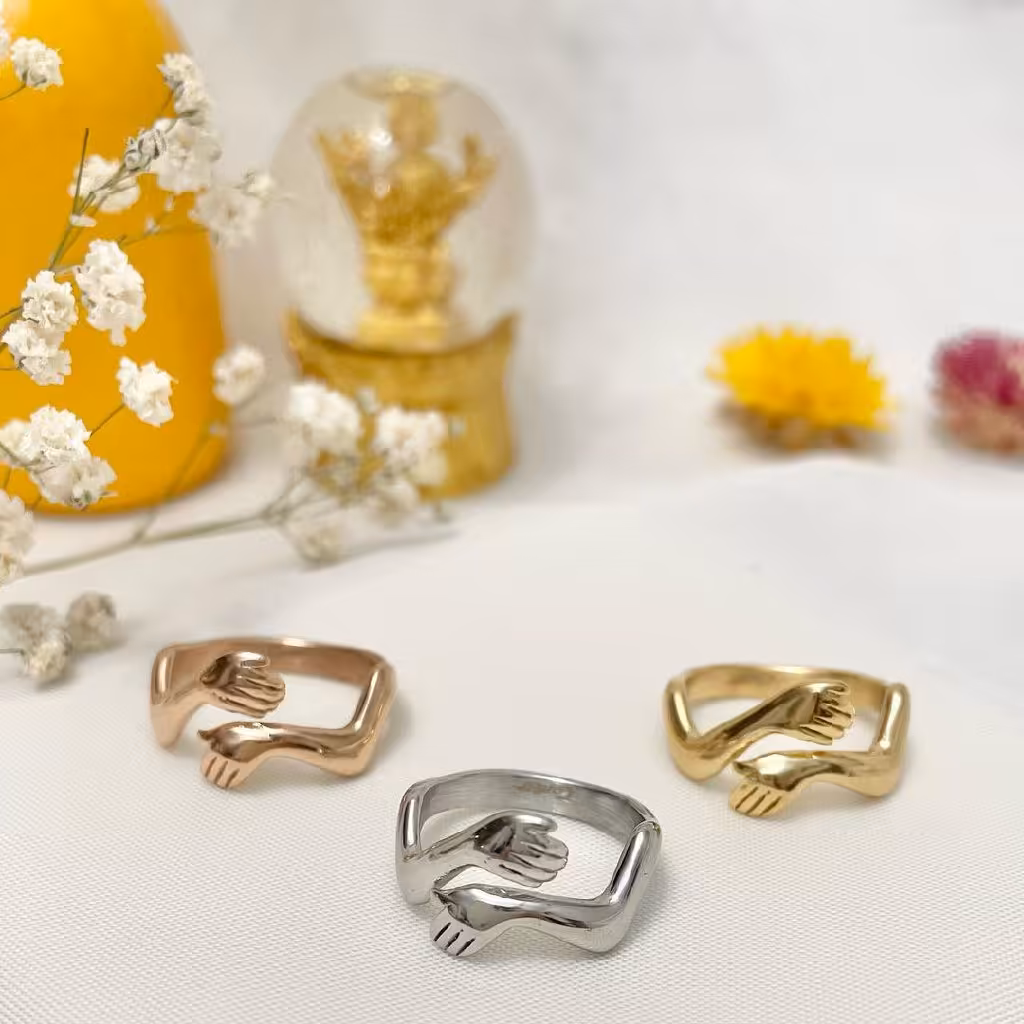 انگشتر آغوش استیل کیفیت عالی سه رنگ