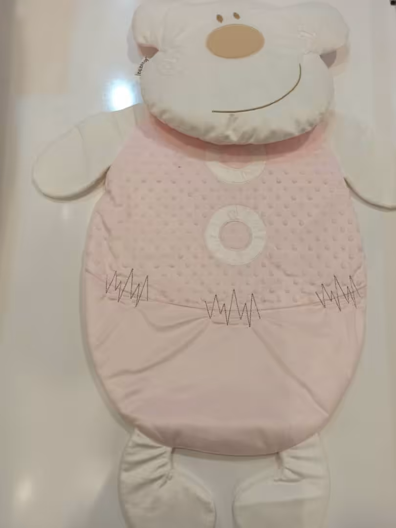 تشک بالشت نوزادی عروسکی خرس صورتی اورجینال ترکیه  bibaby