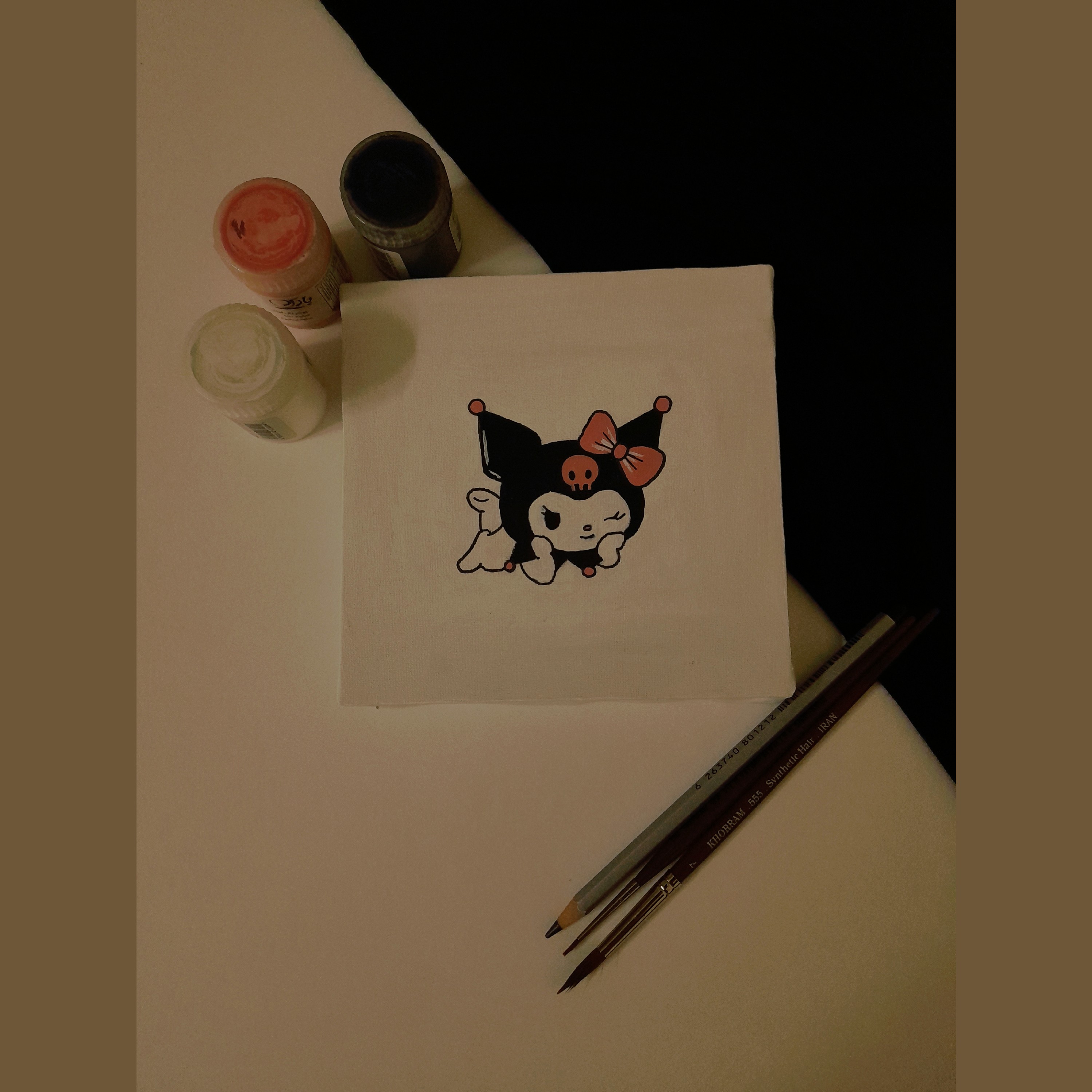 تابلو طرح کورومی15در 15سفید