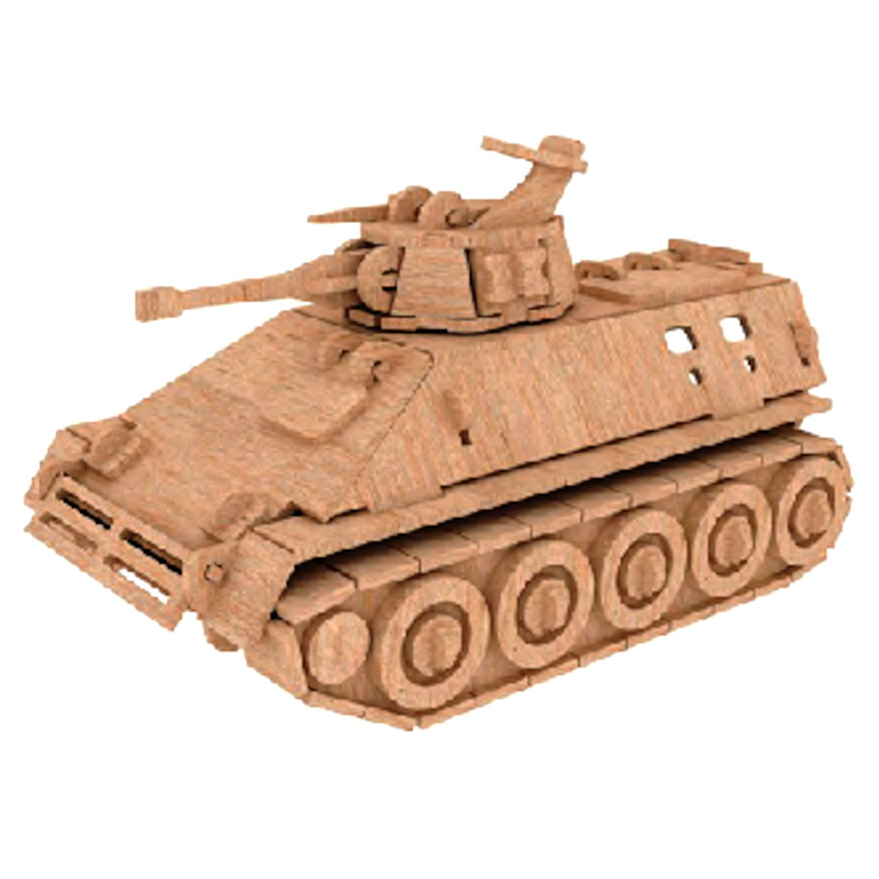 خرید پازل چوبی 3 بعدی مدل تانک 3 لایه کد P053