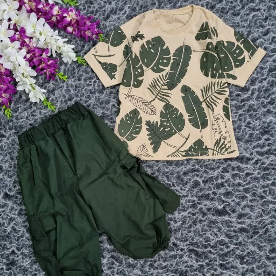 ست تیشرت شلوارک برگی