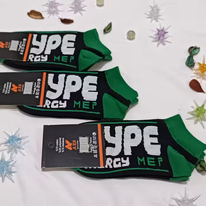 جوراب مچی نخی فانتزی طرح hype با کیفیت و تراکم نخ بالا 