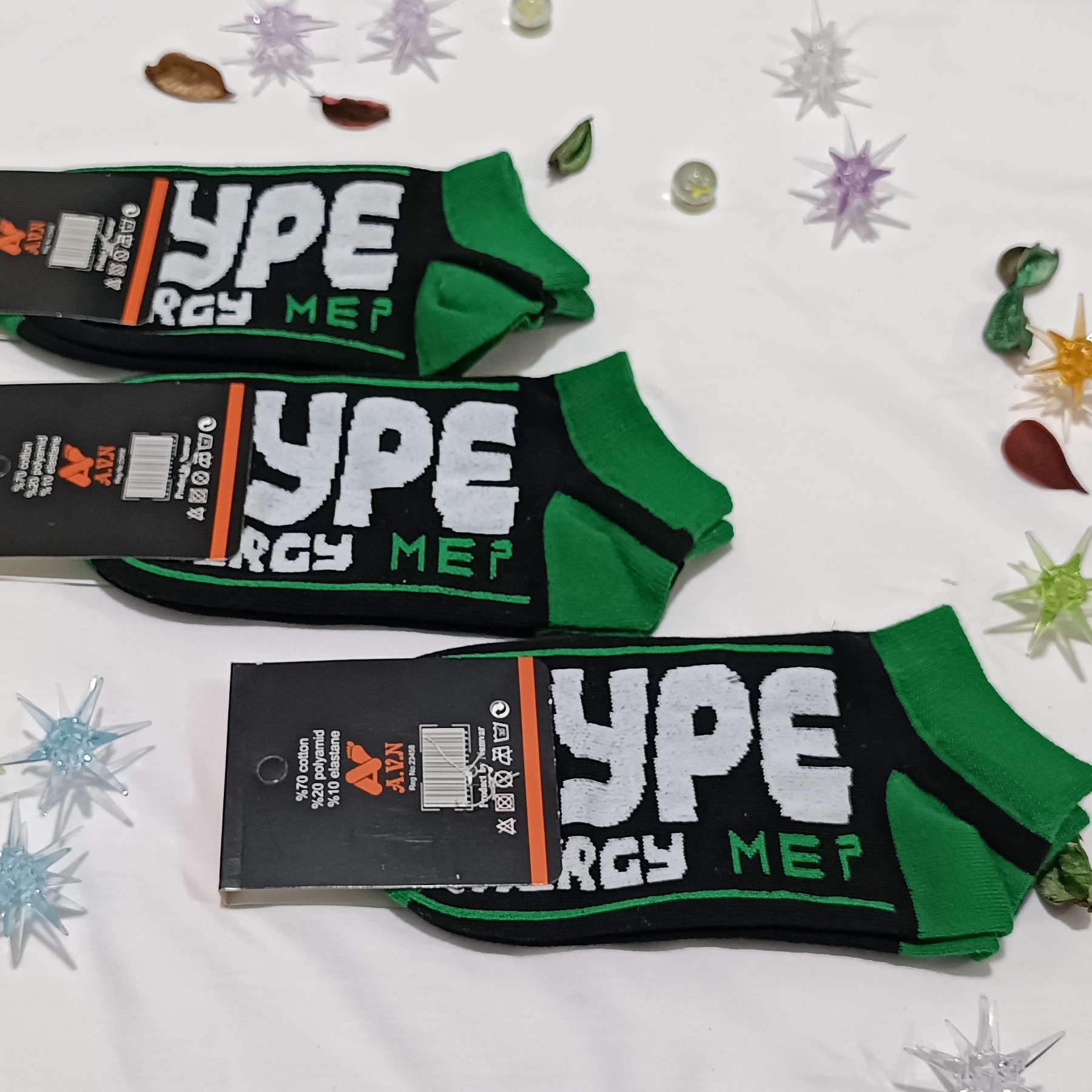 جوراب مچی نخی فانتزی طرح hype با کیفیت و تراکم نخ بالا