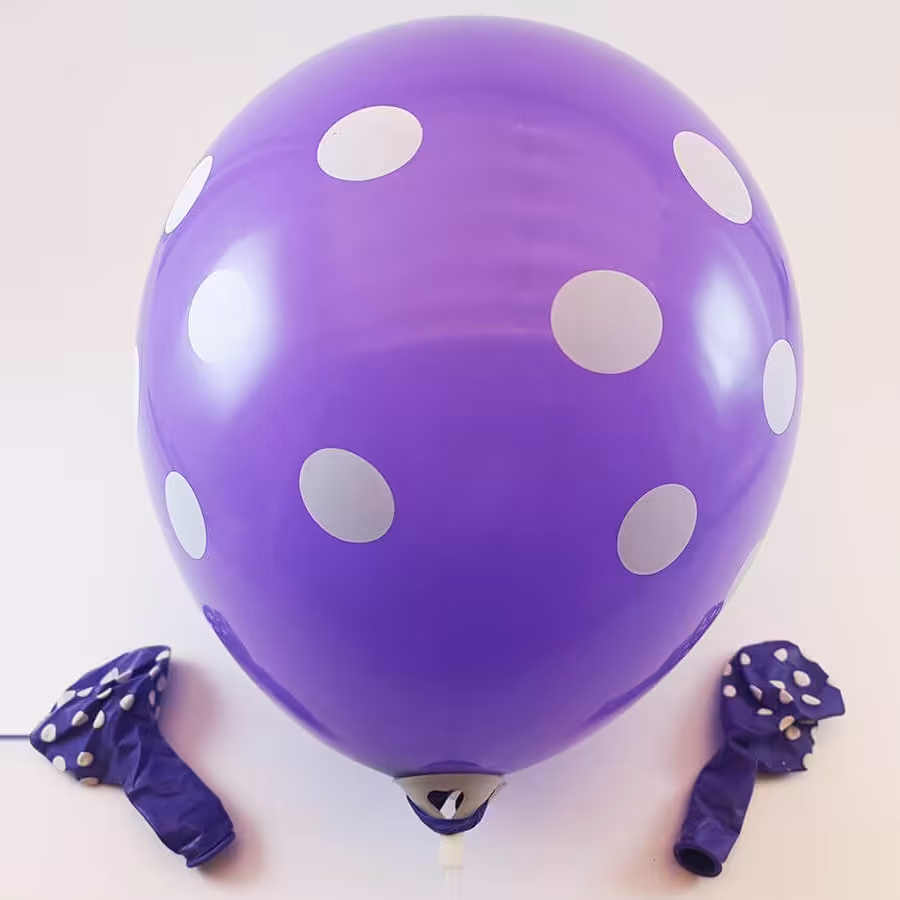 بادکنک بنفش خالدار سفید (10 اینچی)