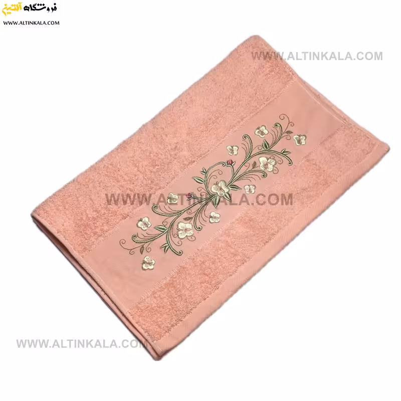 حوله دستی گلدوزی گلبهی برند ماندگار سایز 40×80