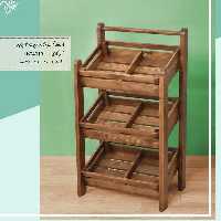استند جا سیب زمینی و پیاز آشپزخانه چوب روس رنگ قهوه ای تیره ضد آب (پس کرایه)