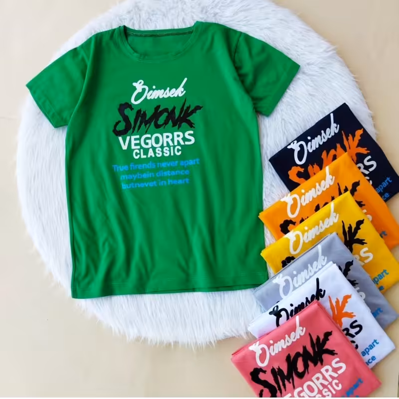 تیشرت سایز بزرگ 525 -تیشرت بچه گانه -تیشرت پسرانه -تیشرت زرد