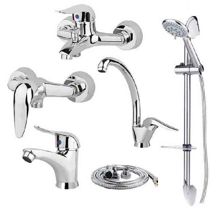 ست شیرآلات  فاخته  مدل اردکی  مجموعه 6 عددی (پس کرایه)