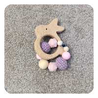 دندونی نوزادی طرح‌خرگوش با چوب راش کاملا دستساز 