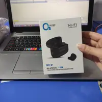 ایرپاد بلوتوثی   W12 برند OXYGEN  رنگ بندی آبی و مشکی ظرفیت باطری 300میلی امپر ساعت