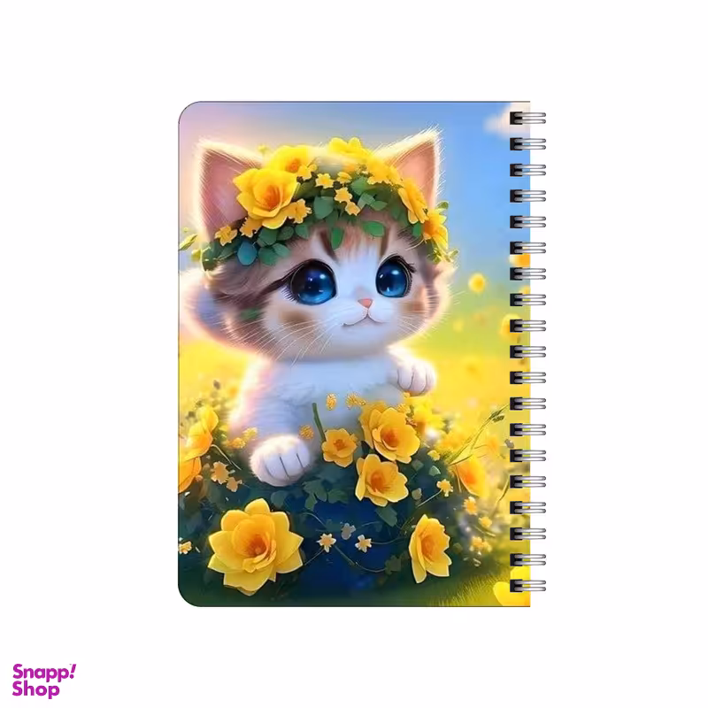 دفترچه یادداشت بامبیلیپ مدل چوبی طرح گربه با تاج گل کد 2578231