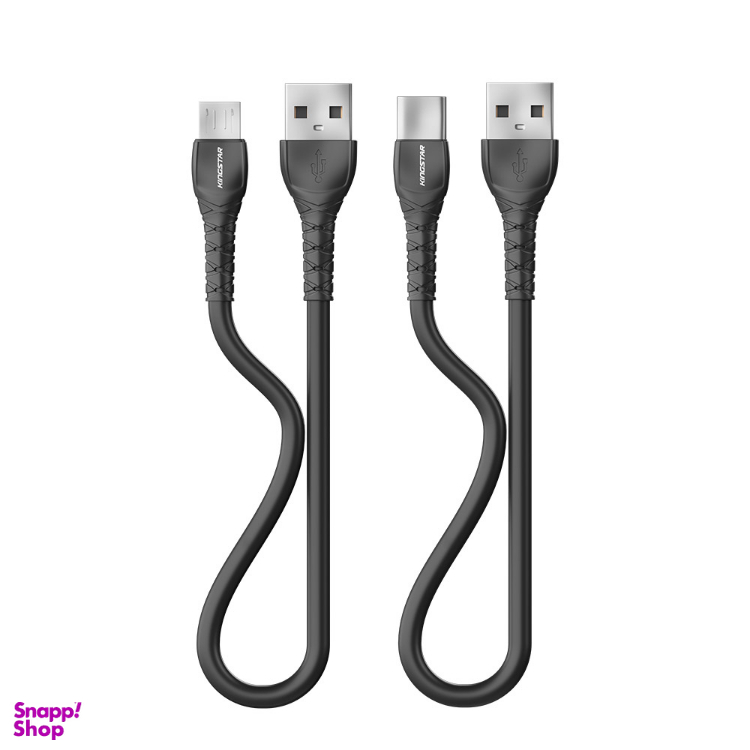 کابل شارژ micro-USB و Type-C کینگ استار کد k520 طول 25 سانتی مترمجموعه 2 عددی
