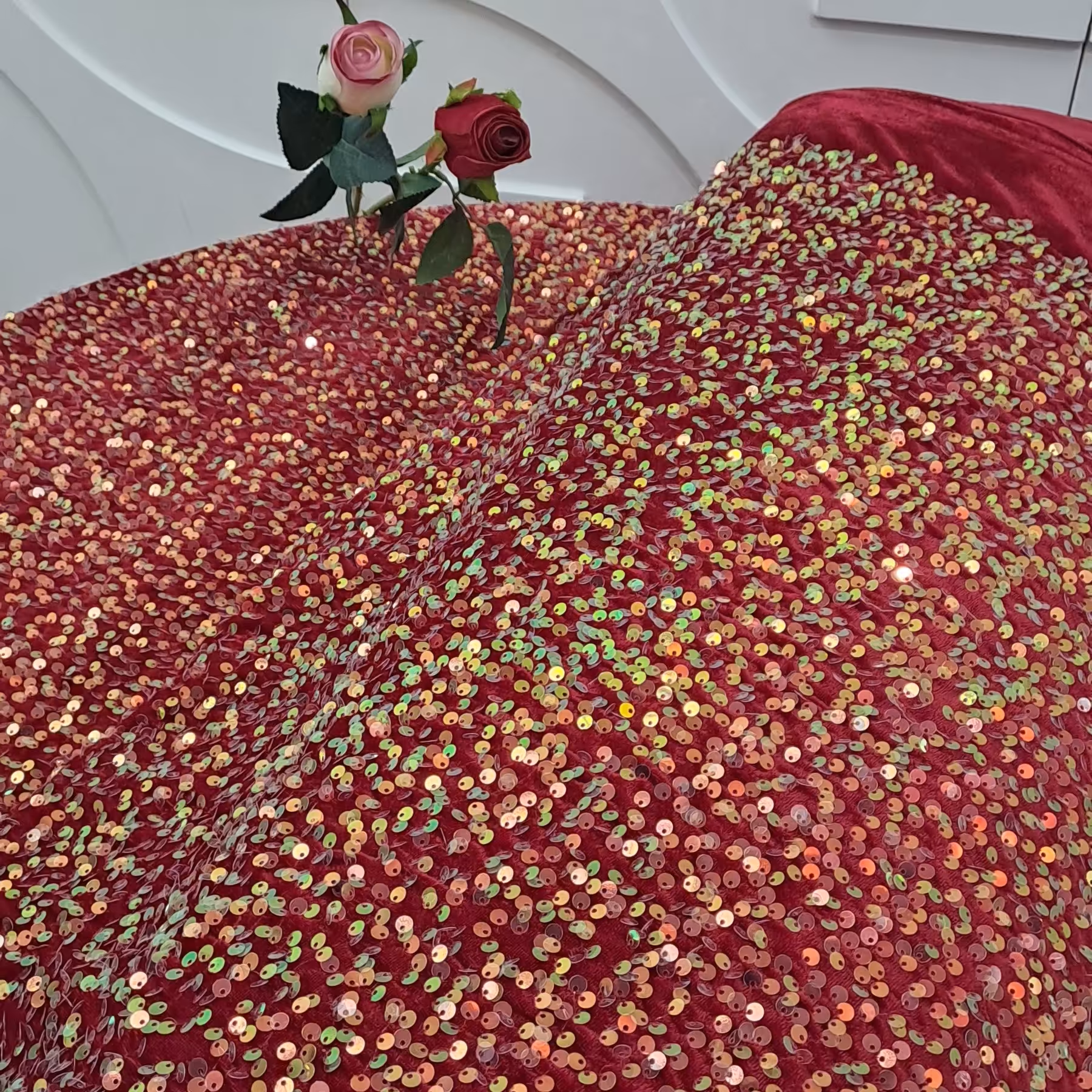 پارچه مخمل پولکی هولوگرامی کره مجلسی کد11