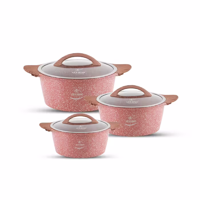 سرویس قابلمه 6 پارچه لایف اسمایل مدل LIFE P5 سایز بزرگ 20و24و 28