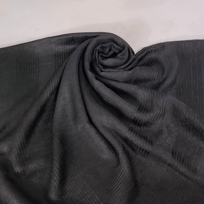 روسری نخی مشکی لمه دار   ارسال رایگان و فوری 