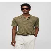 تی شرت سبز مردانه لباس بافتنی با میکرو ساختار یافته MANGO Man