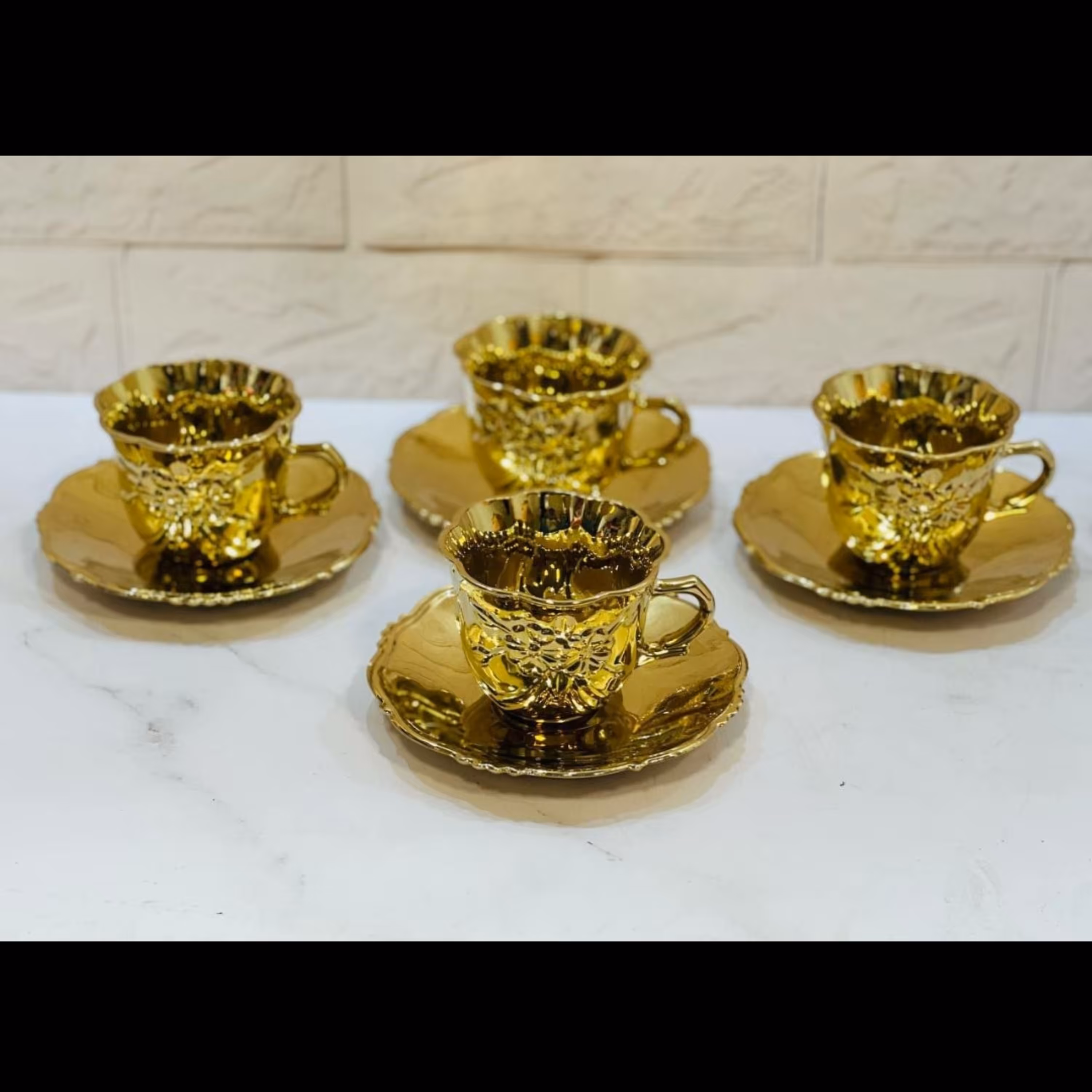 سرویس چای خوری 12پارچه طلایی (6ست)عمده