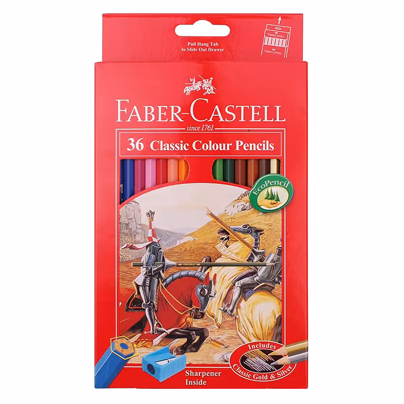 خرید مداد رنگی فابر کاستل 36 رنگ مدل classic جعبه مقوایی