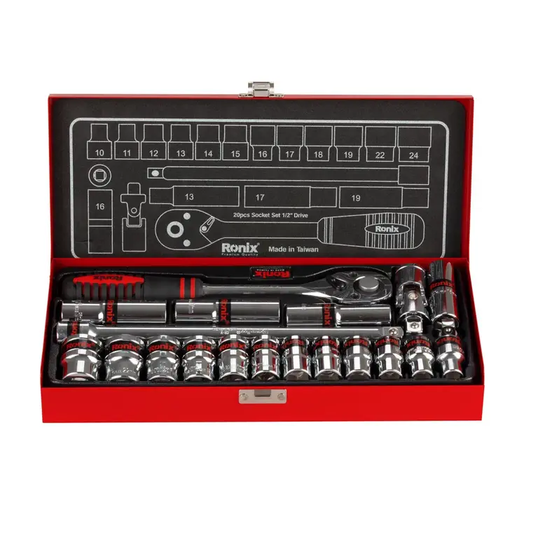 جعبه بکس 1/2 اینچ 20 پارچه رونیکس مدل RH-2620
