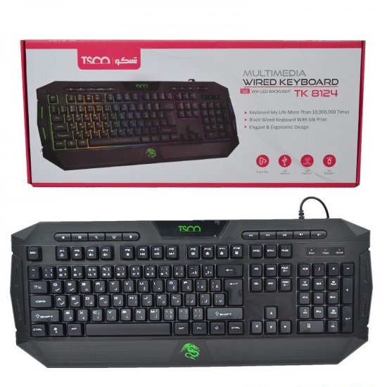 کیبورد مولتی مدیا تسکو (TSCO) مدل TK 8124 BackLight