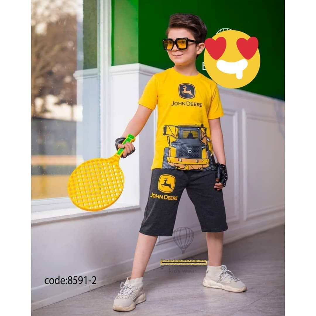 ست تیشرت شلوارک طرح کامیون 50 و55