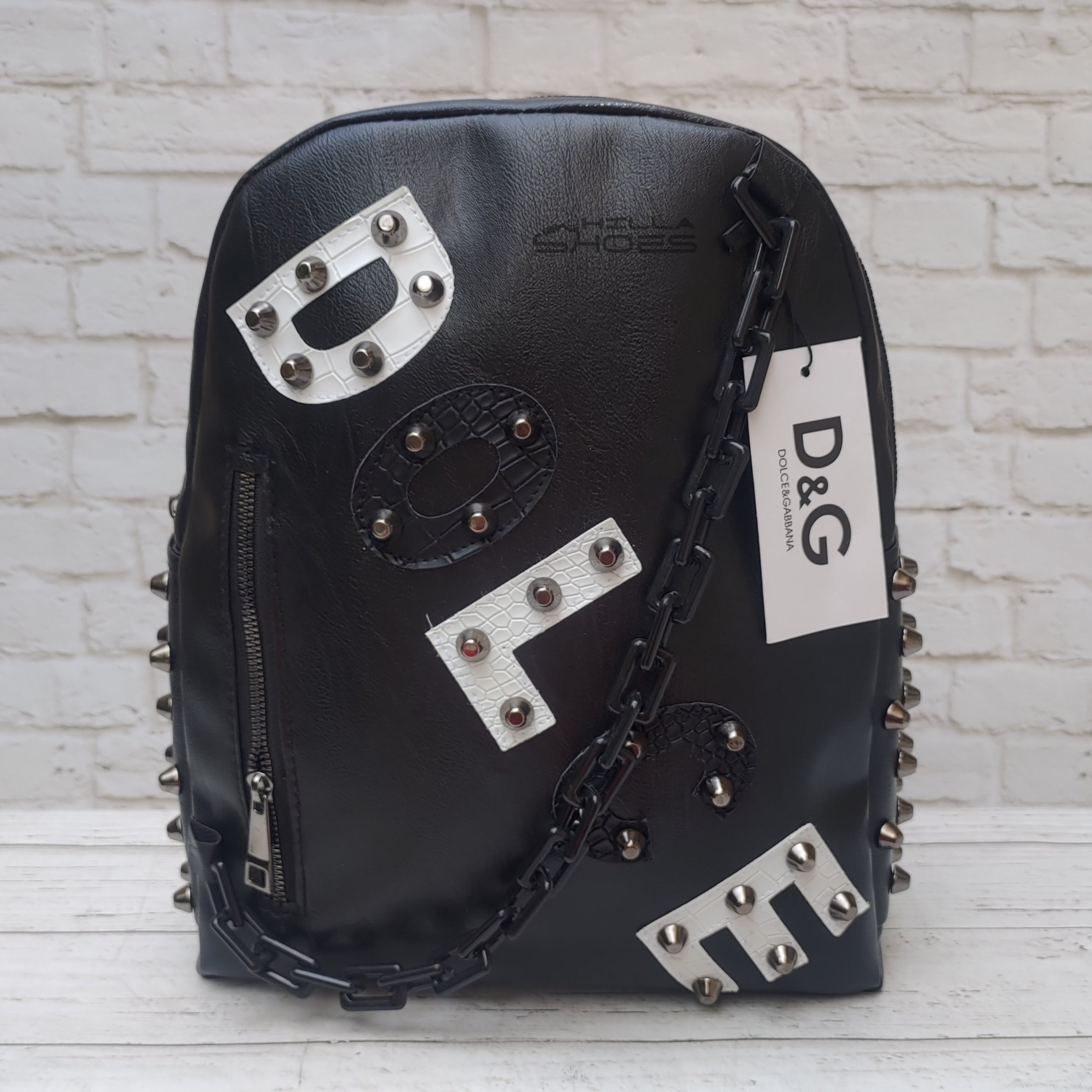 کوله پشتی چرم طرح زنجیری 