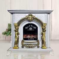 بخاری گازی طرح شومینه بهکاران مدل سناتور  ظرفیت 24000-سفید طلایی