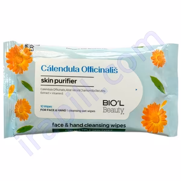 دستمال مرطوب ضد باکتری دست و صورت کالاندولا بیول 10 عددی