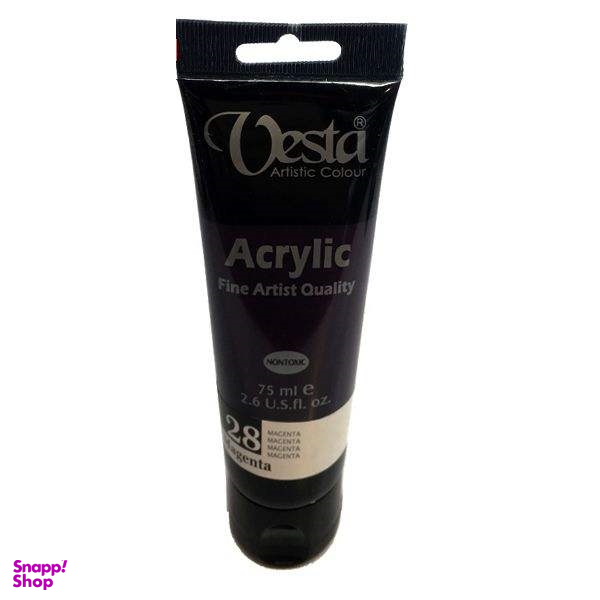 رنگ اکرلیک وستا (Vesta) مدل مجنتا شماره 28 حجم 75 میلی لیتر