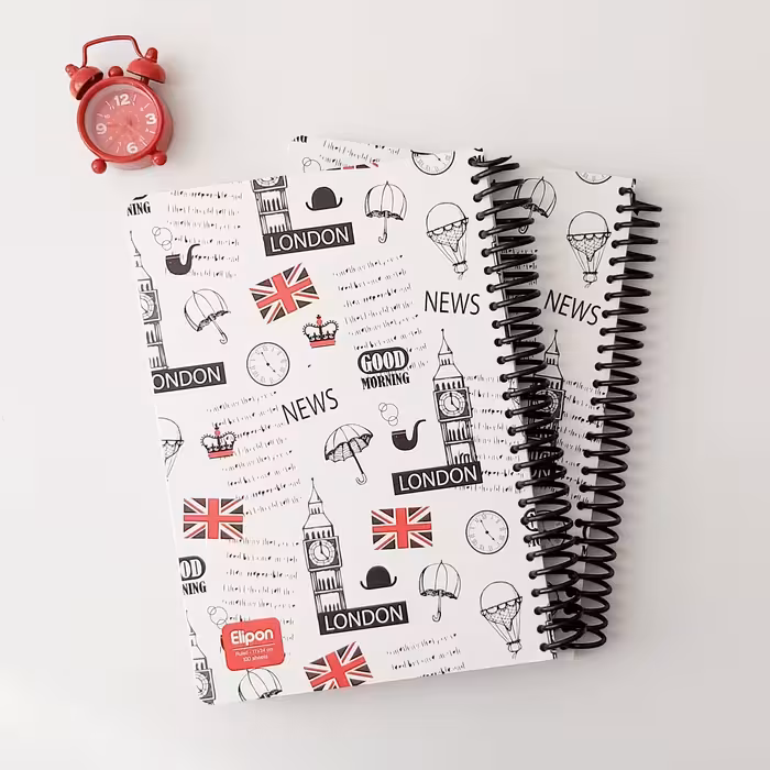 دفتر 100 برگ الیپون طرح لندن سایز وزیری 