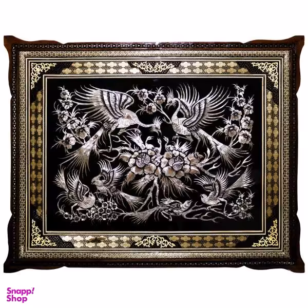 تابلو خاتم و قلمزنی طرح گل و مرغ مدل 474289