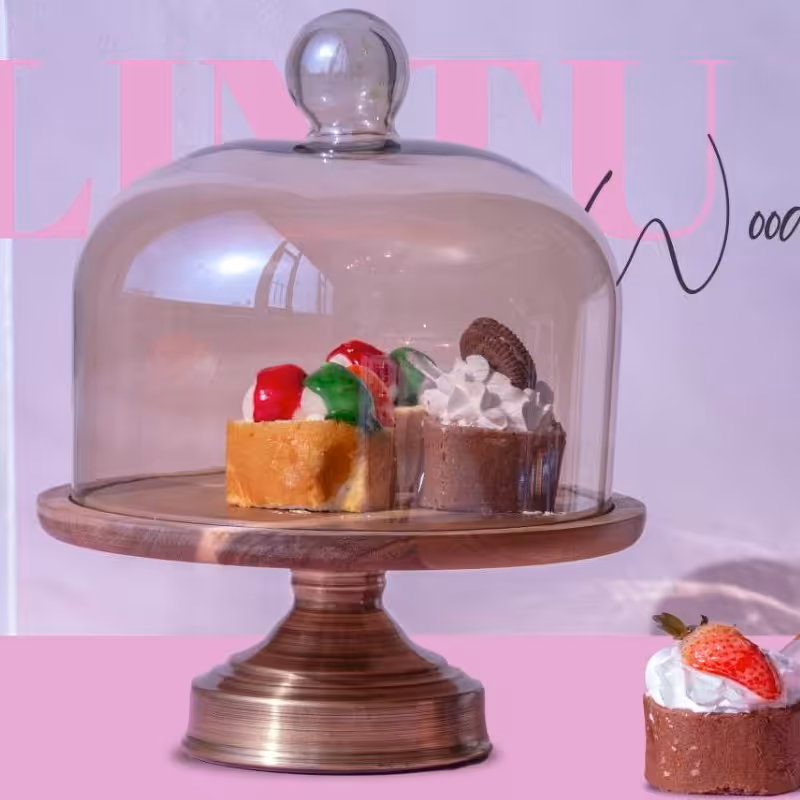 کاپ کیک پایه دار فلزی چوبی رابروود 