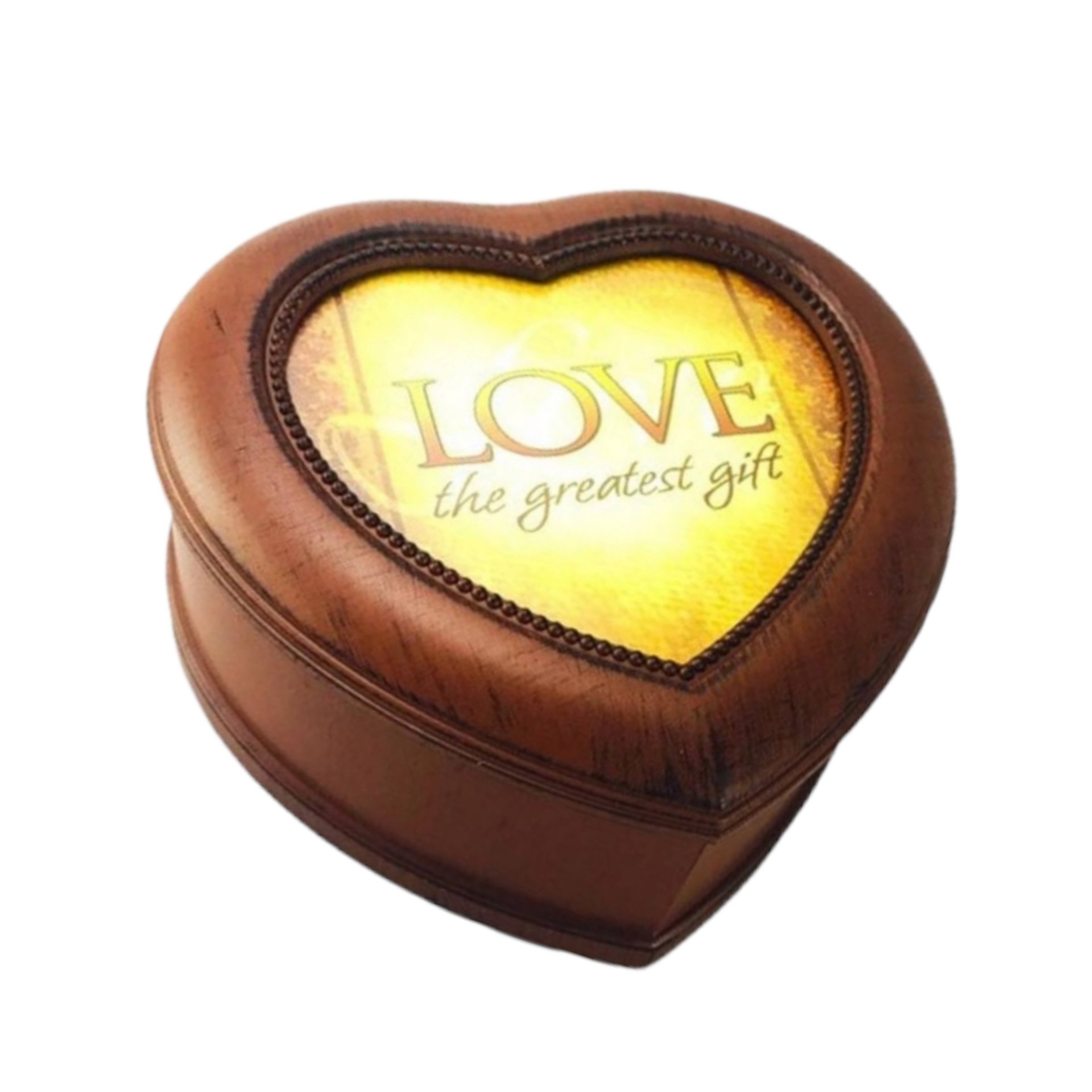 جعبه موزیکال قلبی قهوه‌ای 