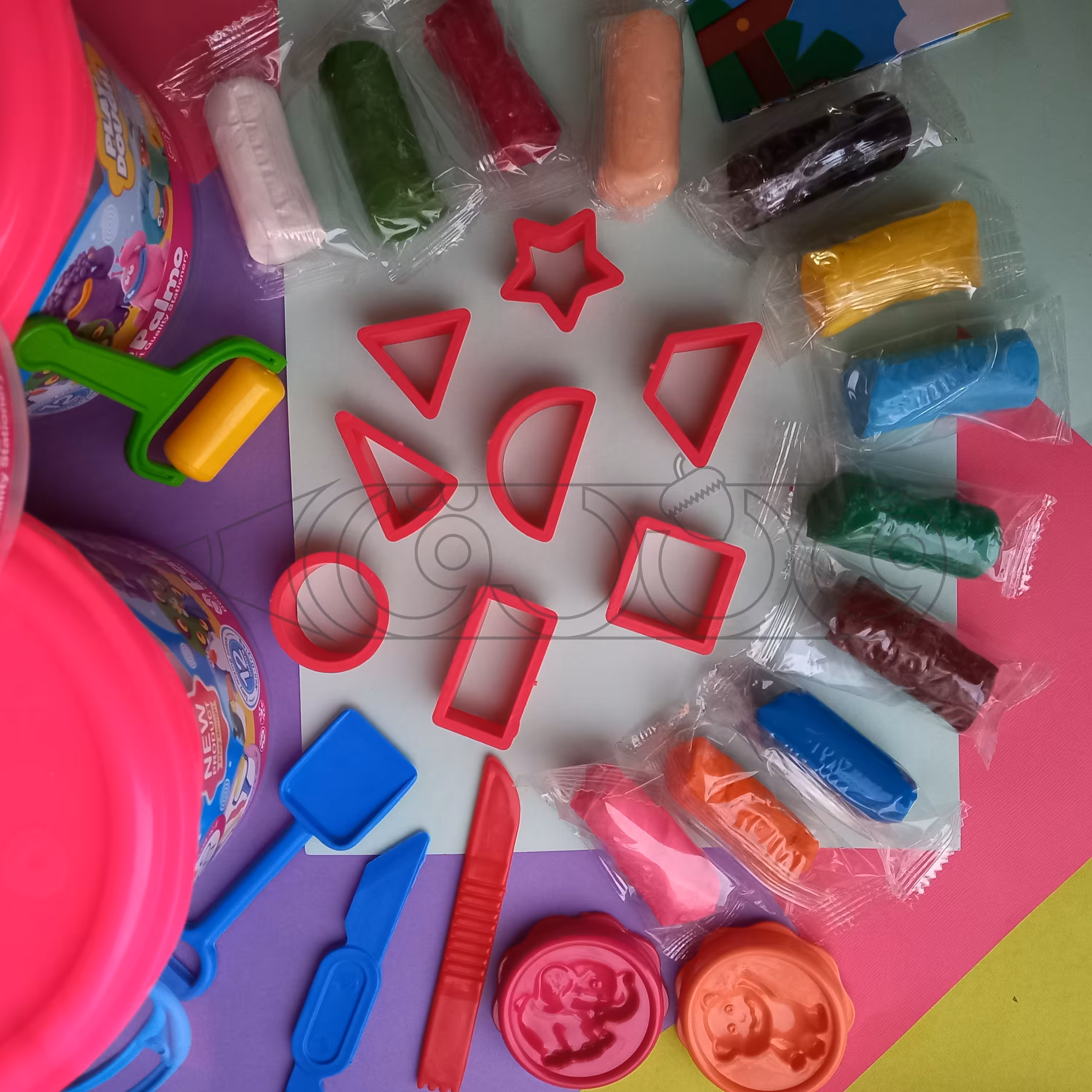 خمیر بازی سطلی 12 رنگ پالمو