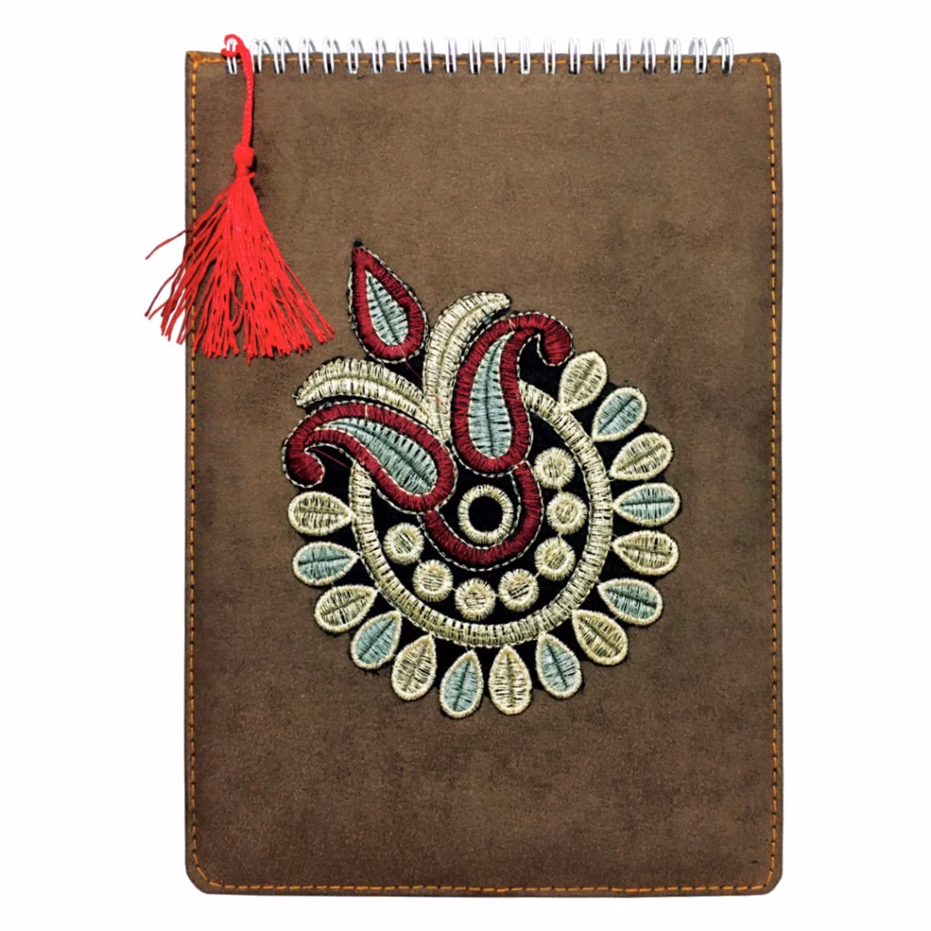 دفتر بته جقه جلد پارچه مخمل سایز A4 با 80 برگ بدون خط 