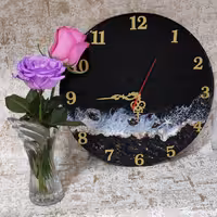 ساعت  رزین طرح دریای شب