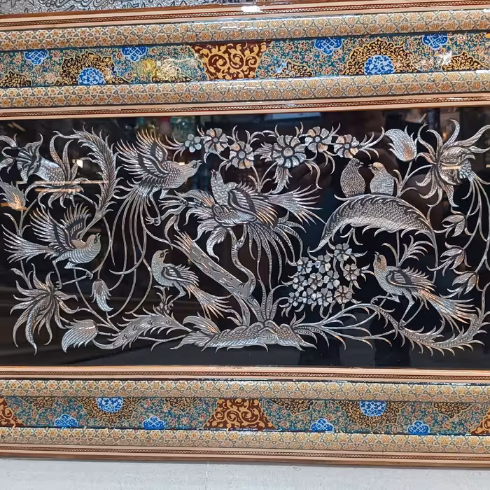 تابلو خاتم و نقاشی تذهیب و قلمزنی روی مس