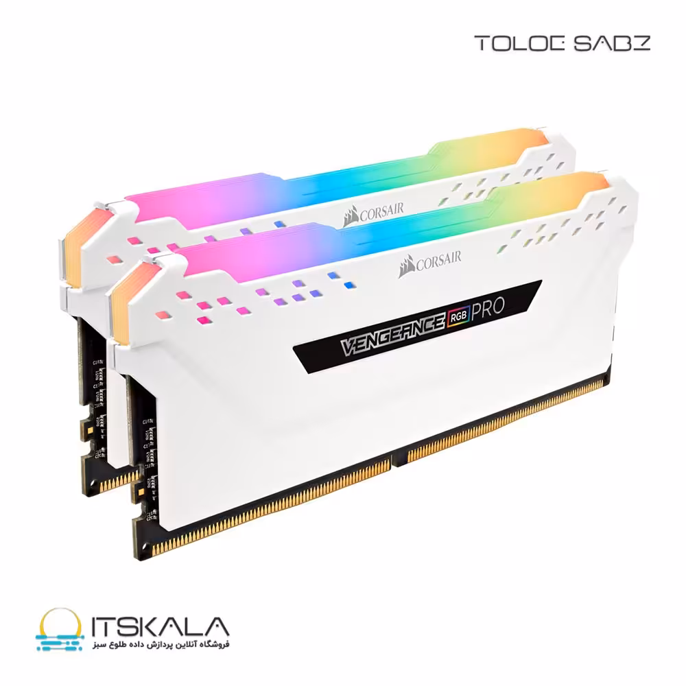 قیمت و خرید رم کرسیر CORSAIR VENGEANCE RGB PRO 16GB 2x8GB DDR4 DRAM 3200MHz CL16 White | ITSKALA