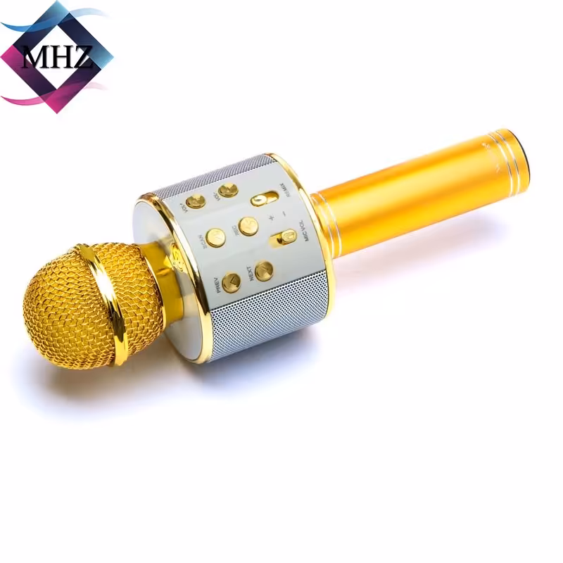 اسپیکر میکروفن  بلوتوثی ws-858 (طلایی)