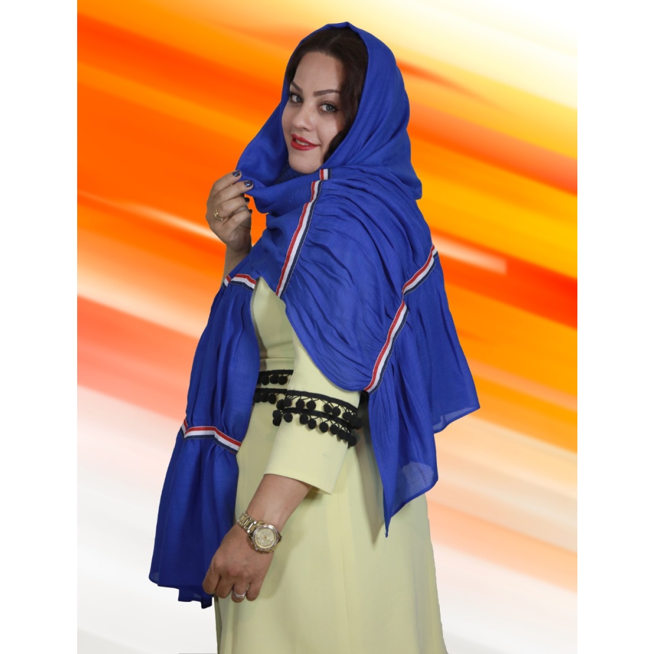 شال زنانه نخی مدل دراپه