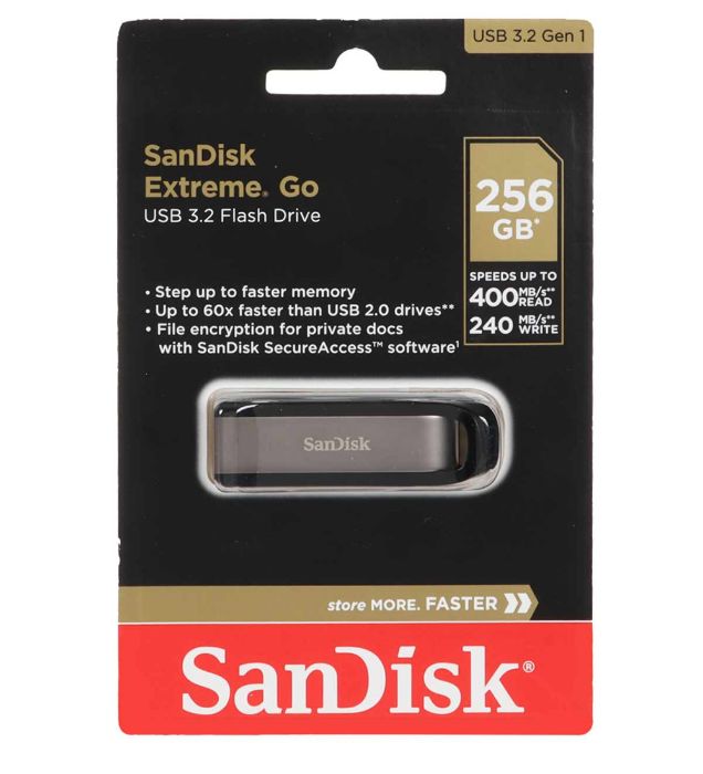 فلش مموری سن دیسک مدل Extreme Go USB 3.2 ظرفیت 256 گیگابایت