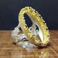 رکاب خالی نقره مردانه عیار 925 در ابعاد 2 در 3 سانت درشت تاج برنجی 