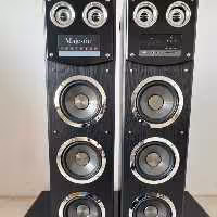 اسپیکر دوقلو خانگی برند مجستیک به همراه میکروفن و ریموت کنترل