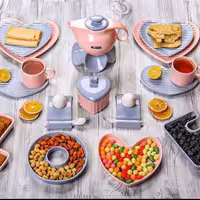 سرویس صبحانه خوری دو نفره آی سرام 19 پارچه طرح لاو