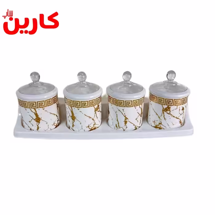 جاادویه 5 پارچه ماربل رنگ بندی سفید مشکی وسفید طلایی و طوسی نقره ای وکالباسی نقره ای