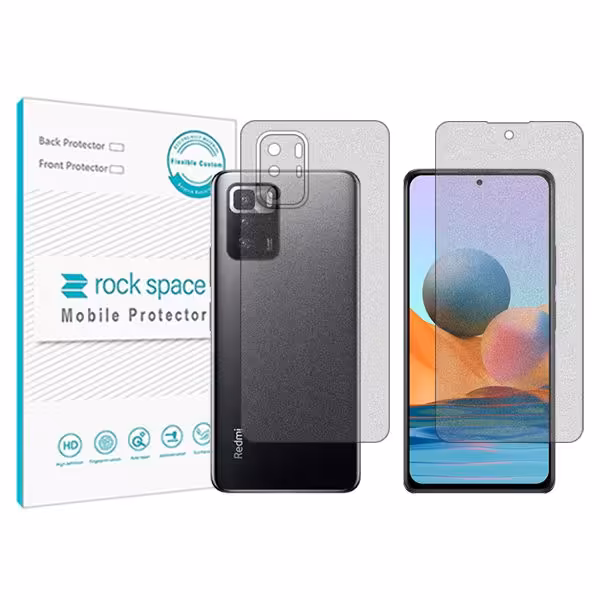 گلس صفحه نمایش و پشت گوشی شیائومی Redmi Note 10 Pro(China) مدل نانو هیدروژل گیمینگ برند راک اسپیس کدSS