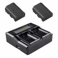 شارژر دوبل Coolcam Dual Charger LP-E6 همراه دو باتری LP-E6N خرید | قیمت - اگزیف