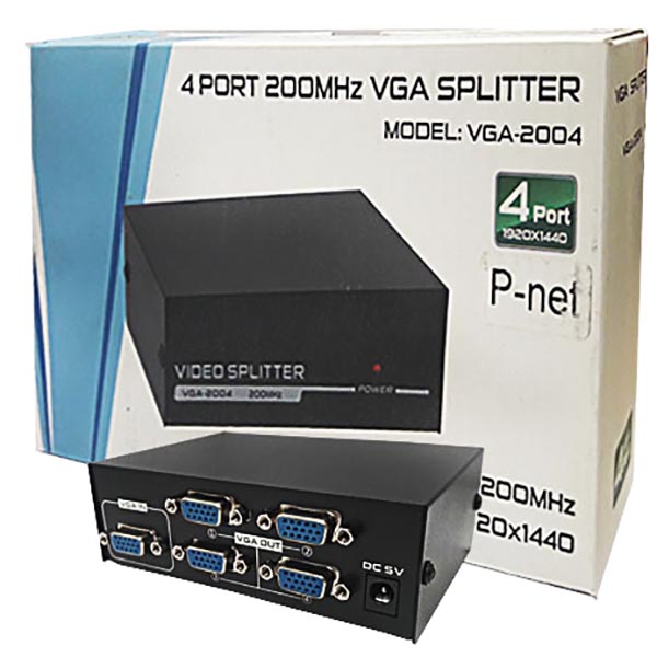 اسپلیتر 4 پورت VGA پی نت P-Net Vga-2004
