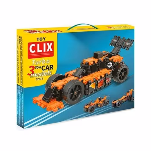 ساختنی 3مدل ماشین توربو 104قطعه کلیکس «اسباب بازی فکری لگو پسرانه»